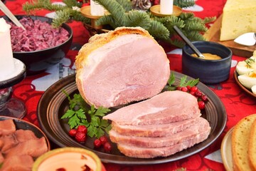 Christmas ham.Traditional Swedish Christmas food.