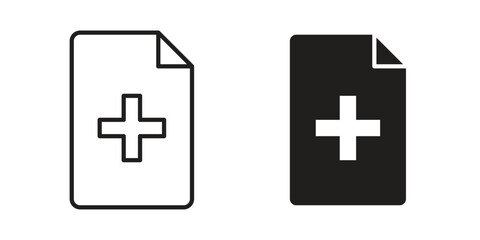 Obraz premium Add document icons on white background. Line vector sign, symbol for web and mobile