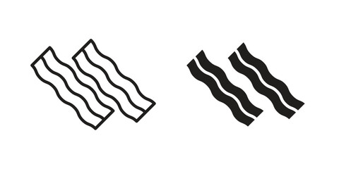Obraz premium Bacon icons on white background. Line vector sign, symbol for web and mobile