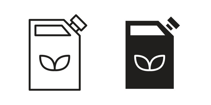 Biofuel canister icons on white background. Line vector sign, symbol for web and mobile