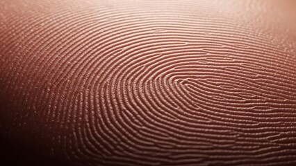 Extreme Close-up Macro Shot of a Human Fingerprint Pattern.