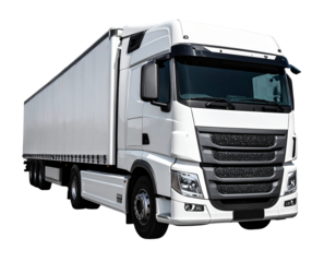 Front Angle Heavy-Duty Semi Truck, Logistics Transport, Isolated PNG
