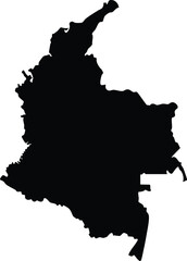 Fototapeta premium Black silhouette of Colombia map vector illustration for infographic and design element isolated on white background