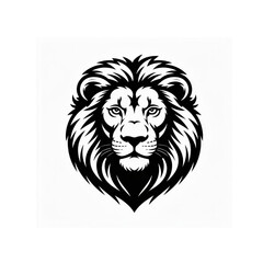 Obraz premium Lion head roar vector. Wild animal logo design. Silhouette of a roaring lion in vector style. Suitable as a logo design element, sports emblem, or symbol of power.