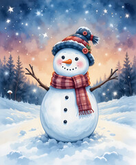 Obraz premium Twilight Snowman Cheer 