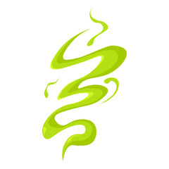 Bad smell cloud icon. Green gas toxic fume and stench effect. Flat vector illustration of disgusting odor and poison vapor isolated on a white background.