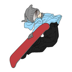 スノボで大技を決める男性2