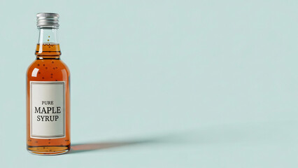 Small Glass Bottle of Pure Maple Syrup.