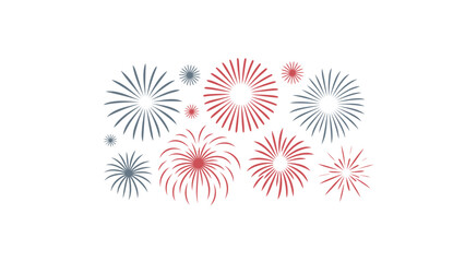 Vibrant abstract watercolor fireworks bursting in a festive celebration against a clean white background