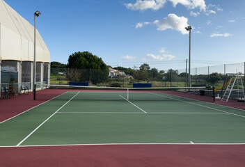 Background of empty tennis court
