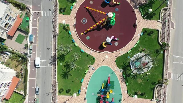 Aerial view of a children's playground