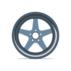 Fototapeta premium Modern Car Wheel Rim Design Isolated on White