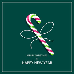 Candy cane greeting card