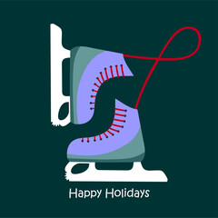 Ice skates greeting card