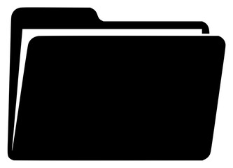 A black and white icon of a folder, binder, black, briefcase, clipboard, flat, folder, icon, illustration, against transparent background