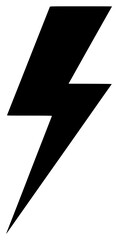 A black and white lightning bolt symbol, black, bolt, electricity, lightning, sky, symbol, against transparent background
