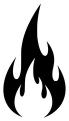A black and white silhouette of a flame, avatar, black, brand, design, flame, illustration, logo, symbol, tail, against transparent background