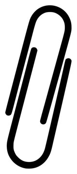A black paperclip icon on a , alphabet, black, brand, letter, letter logo, logo, symbol, against transparent background