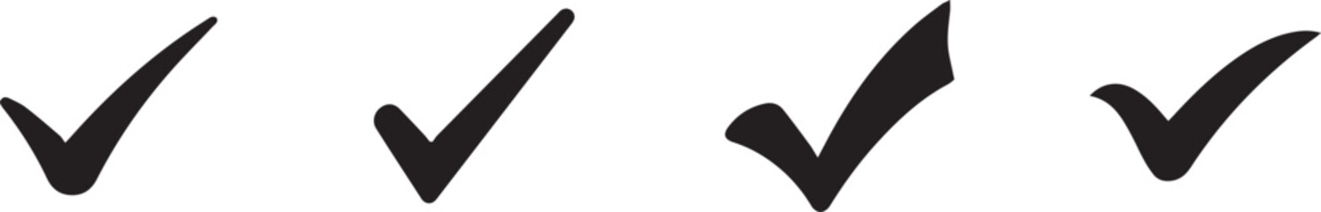 Check mark icons collection isolated on transparent background. Quality sign. tick symbols. approved check. Vector illustration © Nasima