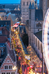 Christmas Market in Ghent from Above