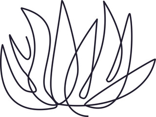 Minimalist One Line Drawing of a Lotus Flower in Bloom.