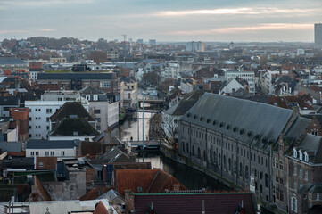 Christmas Market in Ghent from Above