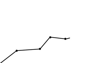 red graph line going up, from one point to the highest point. green screen. Fast rising graph. Business cartoon animation. Economic metaphor.