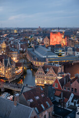 Christmas Market in Ghent from Above