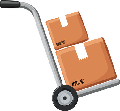 hand truck with boxes, kargo arabası kutu taşıma