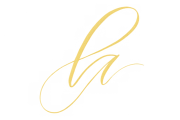 Golden yellow handwritten cursive letter h with elegant flourishes, decorative alphabet typography on a transparent background