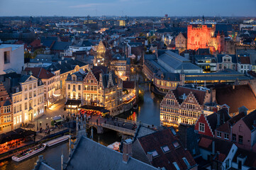 Christmas Market in Ghent from Above