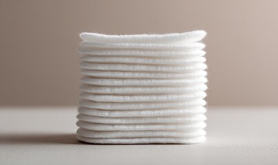 A stack of white cotton pads