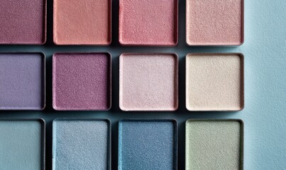Fototapeta premium A row of makeup palettes with different colors
