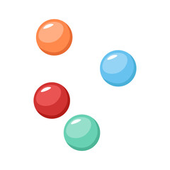 Dragee candies, sweets. Sugar-coated colorful snacks, little bonbons, smarties falling. Scattered assorted confectionery