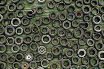 Old Tires Pattern from Above