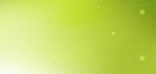 Green abstract background with soft gradient, flowing curves and glowing circles for poster design templates, presentations, and eco nature themes. Vector illustration