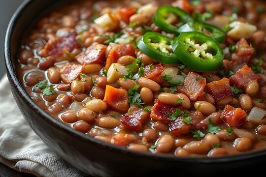 mexican frijoles charros in a bowl