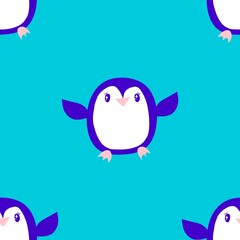 Christmas animals seamless penguin pattern for wrapping paper and fabrics and kids print