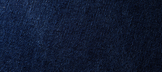 Dark Blue Denim Fabric Close-Up Texture