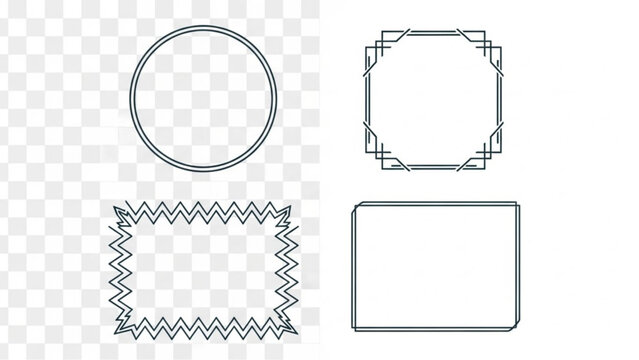 Elegant minimalist frames, meticulously crafted with geometric precision, offers versatile design elements perfect for embellishing any creative composition. vector illustration