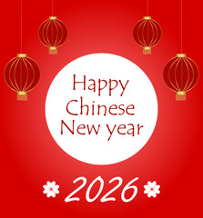 Happy Chinese New Year 2026 greeting card