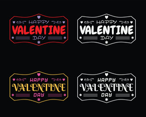 Valentine’s Day vector design with hearts, T-Shirt Graphics, and bold festive typography