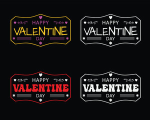 Valentine’s Day vector design with hearts, T-Shirt Graphics, and bold festive typography