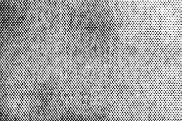Bold halftone dot texture with dark grunge shading and dense clustering on a transparent background.