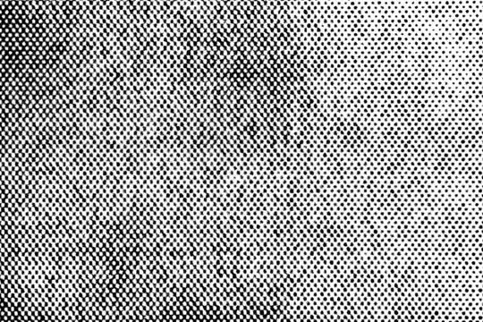 Bold halftone dot texture with dark grunge shading and dense clustering on a transparent background.