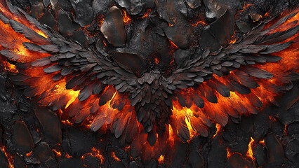 fire burning bird wings texture background, eagle, fly, flame