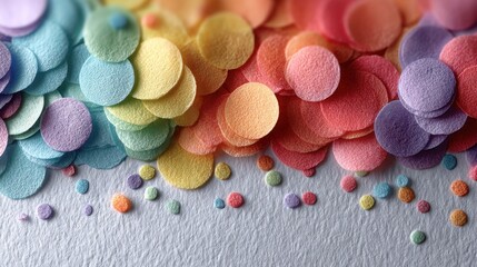 Colorful paper circles create a vibrant scene for crafts and decorations