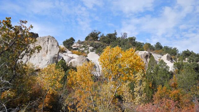 Beautiful rocks and autumn foliage at Beaver Dam State Park near Panaca, Nevada