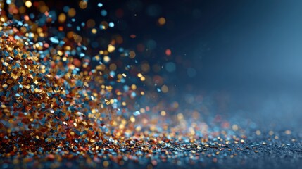 Vibrant sparkle effect with colorful glitter on a dark surface during a creative art project