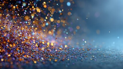 Colorful glitter sparkles creating an enchanting scene in vivid display